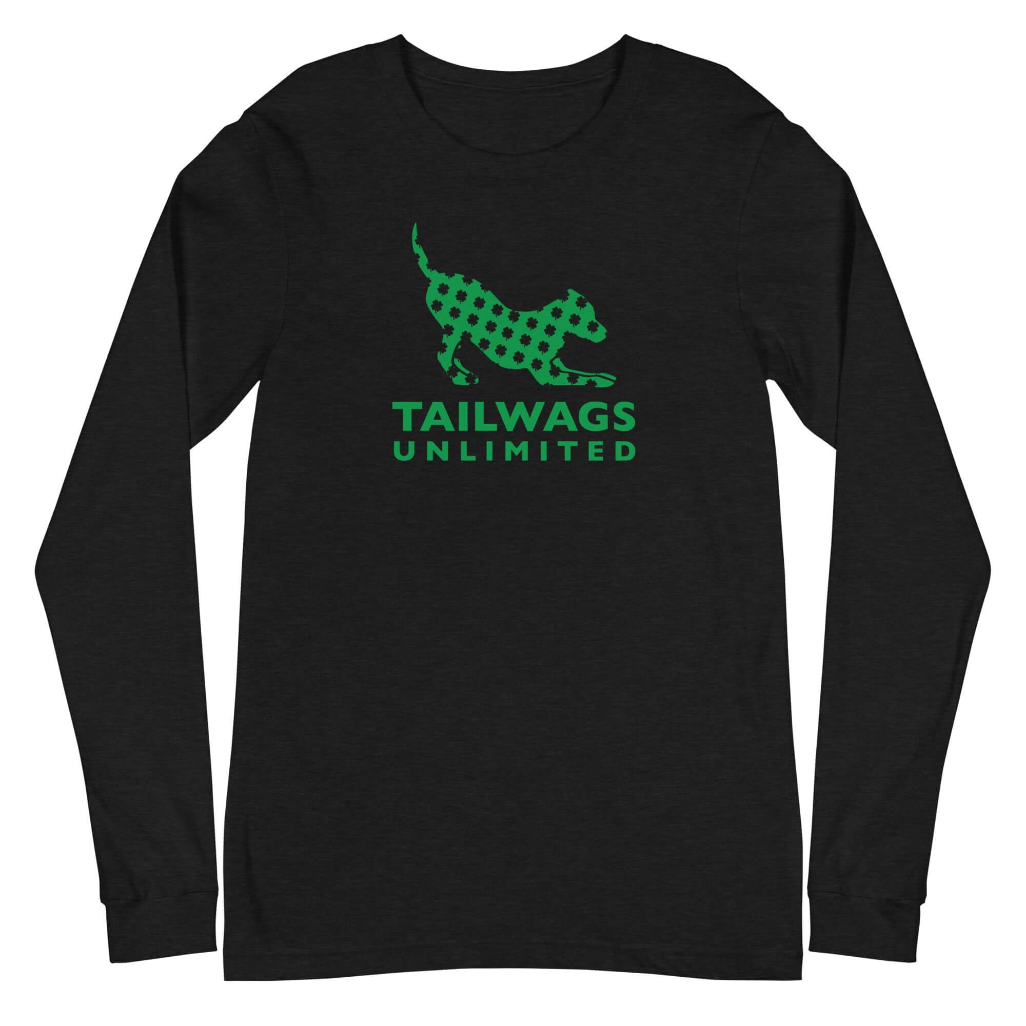 Clover Patterned Green Logo Long Sleeve Tee - TAILWAGS UNLIMITED