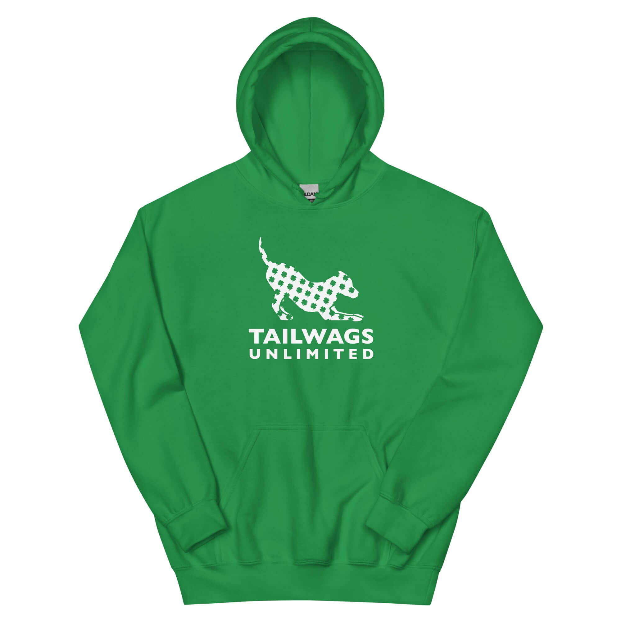 Clover Patterned White Logo Hoodie - TAILWAGS UNLIMITED