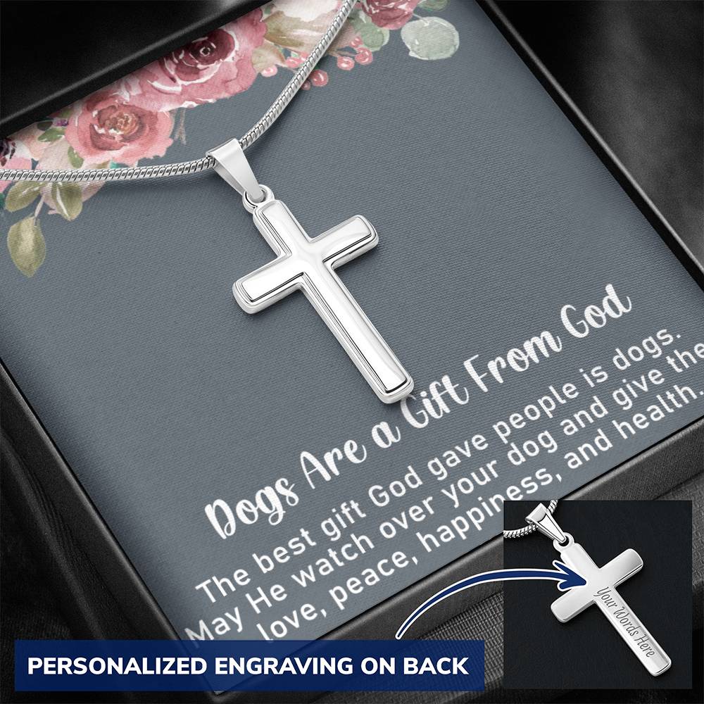 Dog Gift From God Personalized Cross Necklace - TAILWAGS UNLIMITED