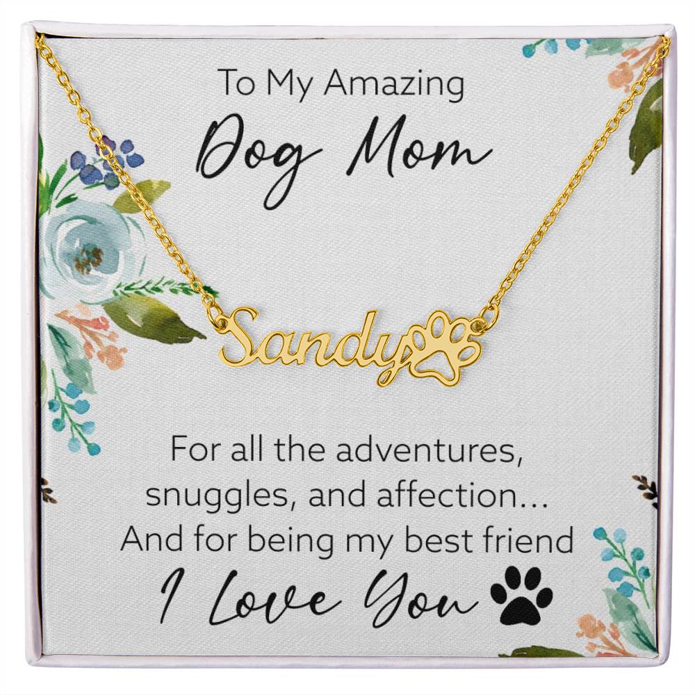 Dog Mom Custom Name Necklace - TAILWAGS UNLIMITED