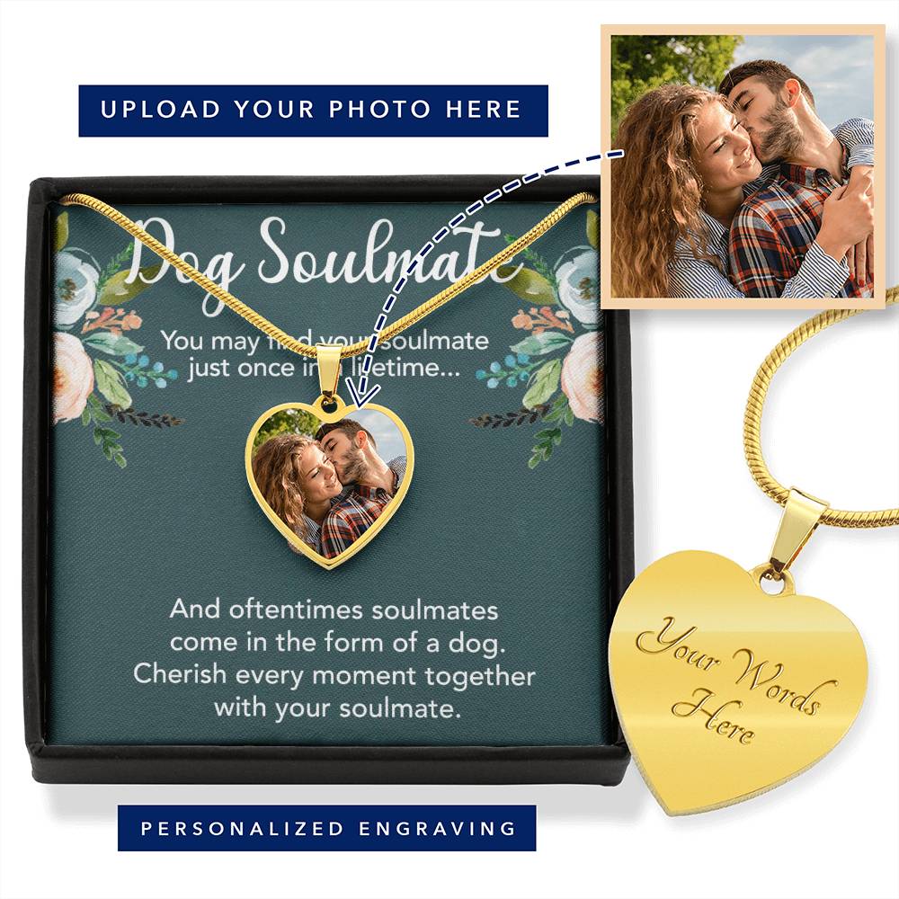 Dog Soulmate Custom Photo Heart Necklace - TAILWAGS UNLIMITED