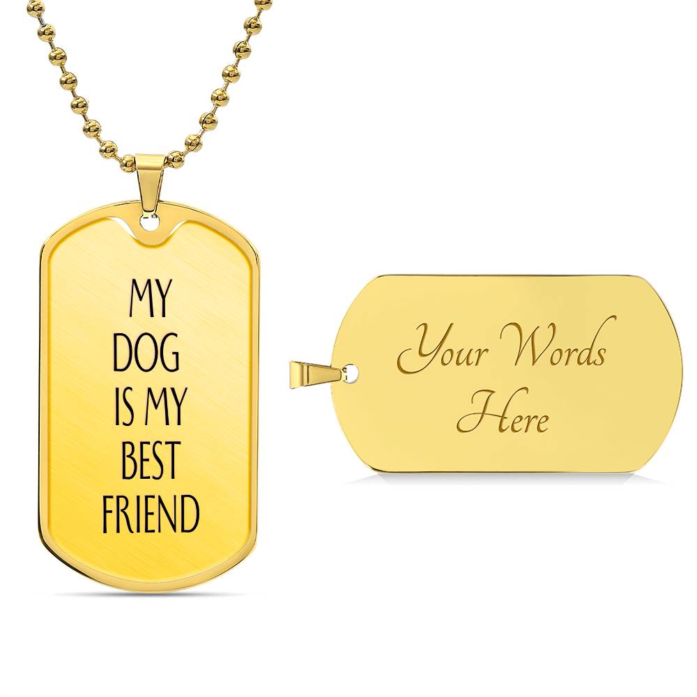 Engravable "Best Friend" Dog Tag Necklace - TAILWAGS UNLIMITED