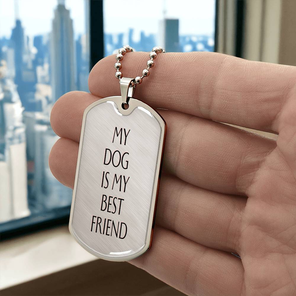 Engravable "Best Friend" Dog Tag Necklace - TAILWAGS UNLIMITED