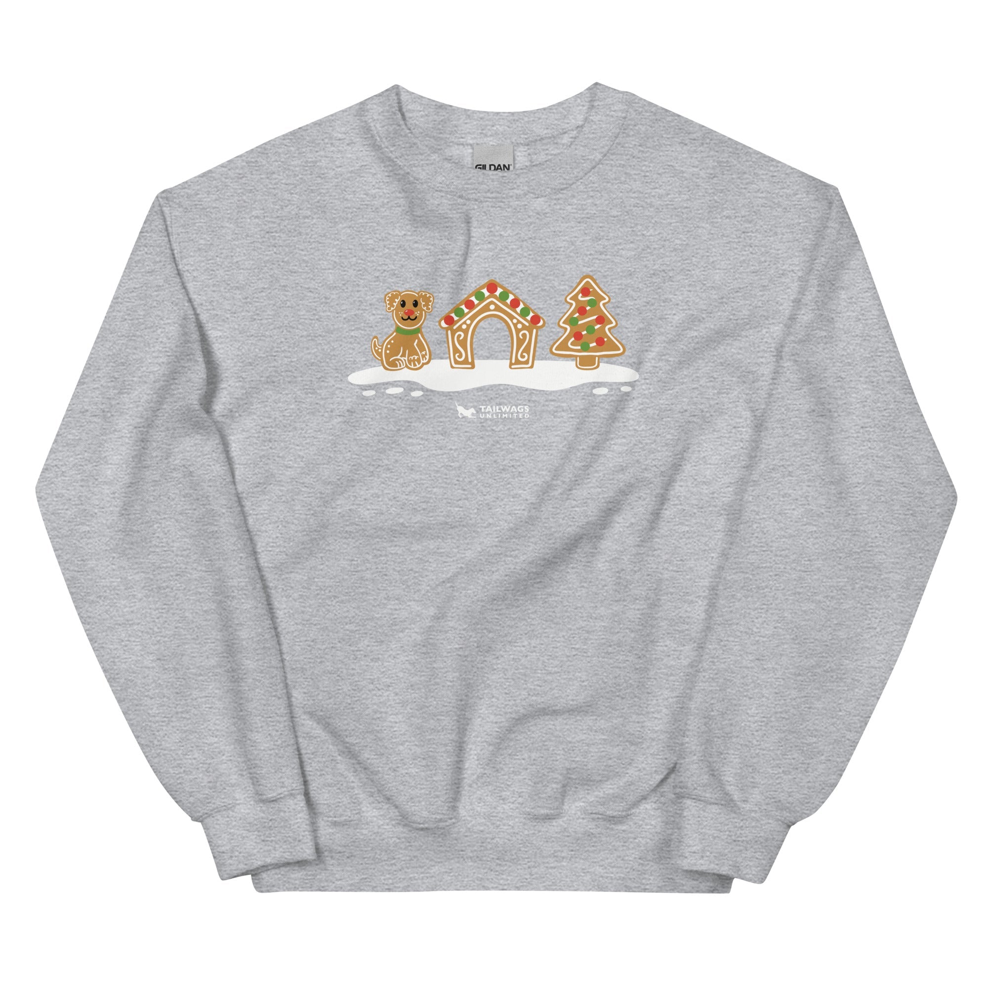 Gingerbread Doghouse Crewneck Sweatshirt - TAILWAGS UNLIMITED