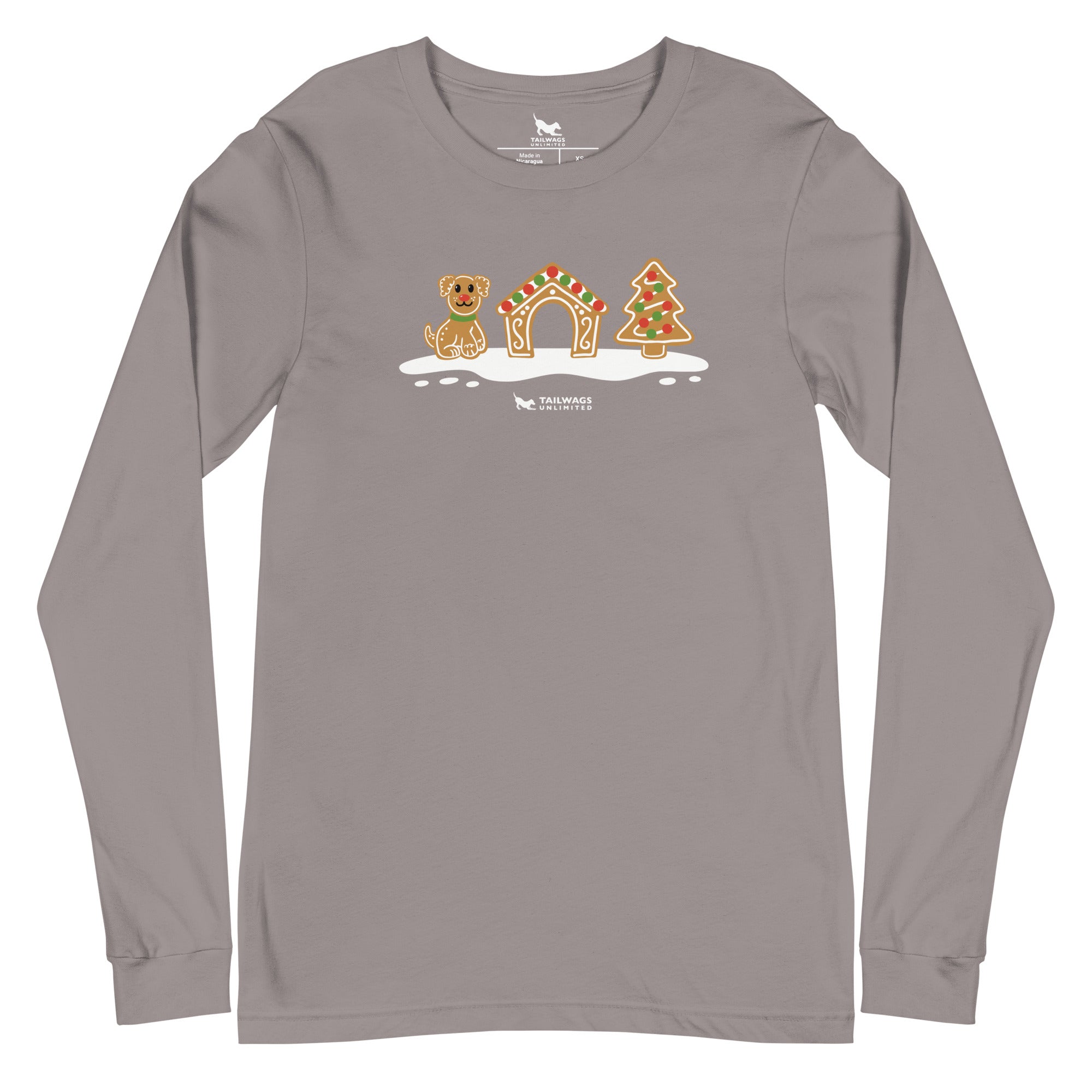 Gingerbread Doghouse Long Sleeve Tee - TAILWAGS UNLIMITED
