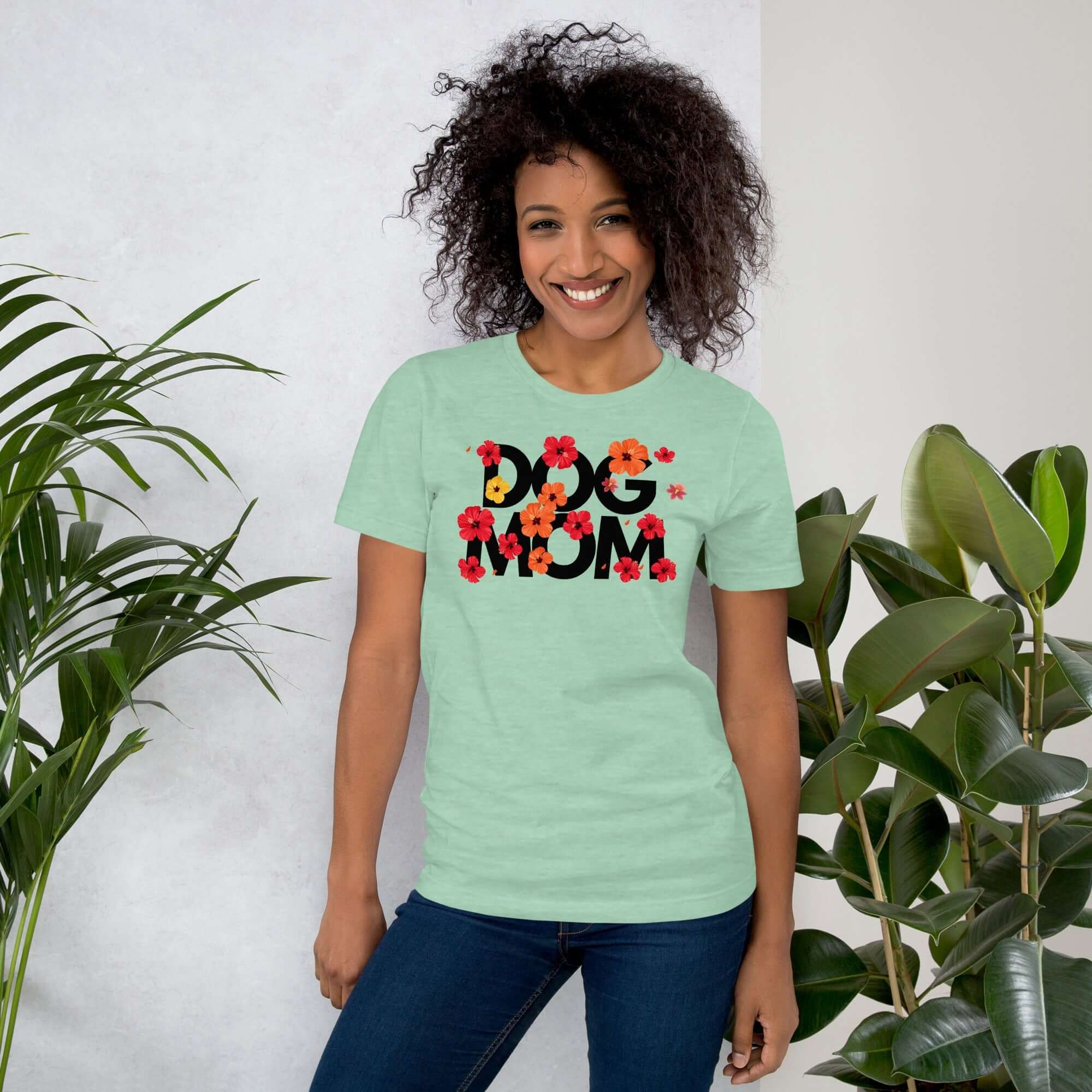 Hibiscus Dog Mom T-Shirt - TAILWAGS UNLIMITED