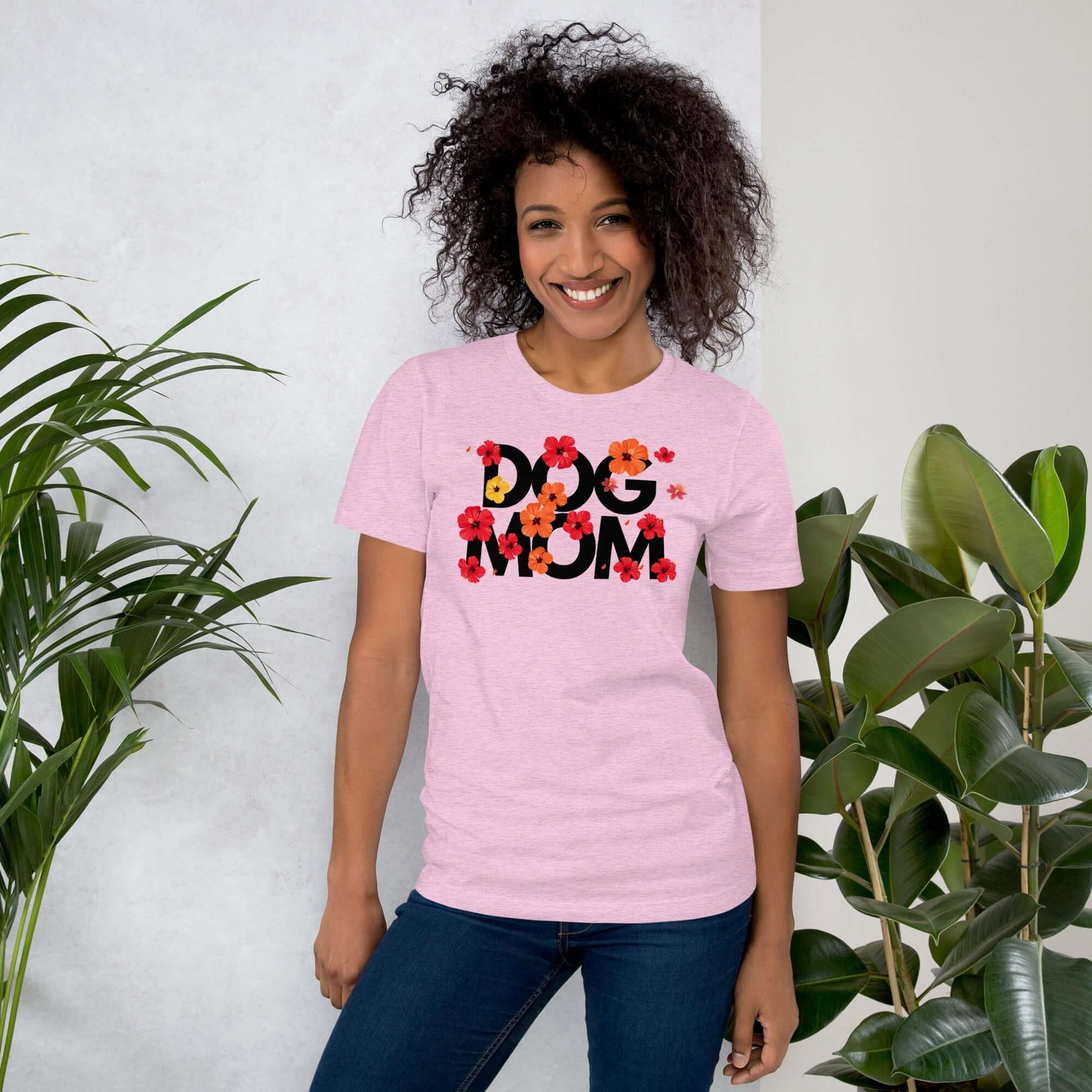 Hibiscus Dog Mom T-Shirt - TAILWAGS UNLIMITED