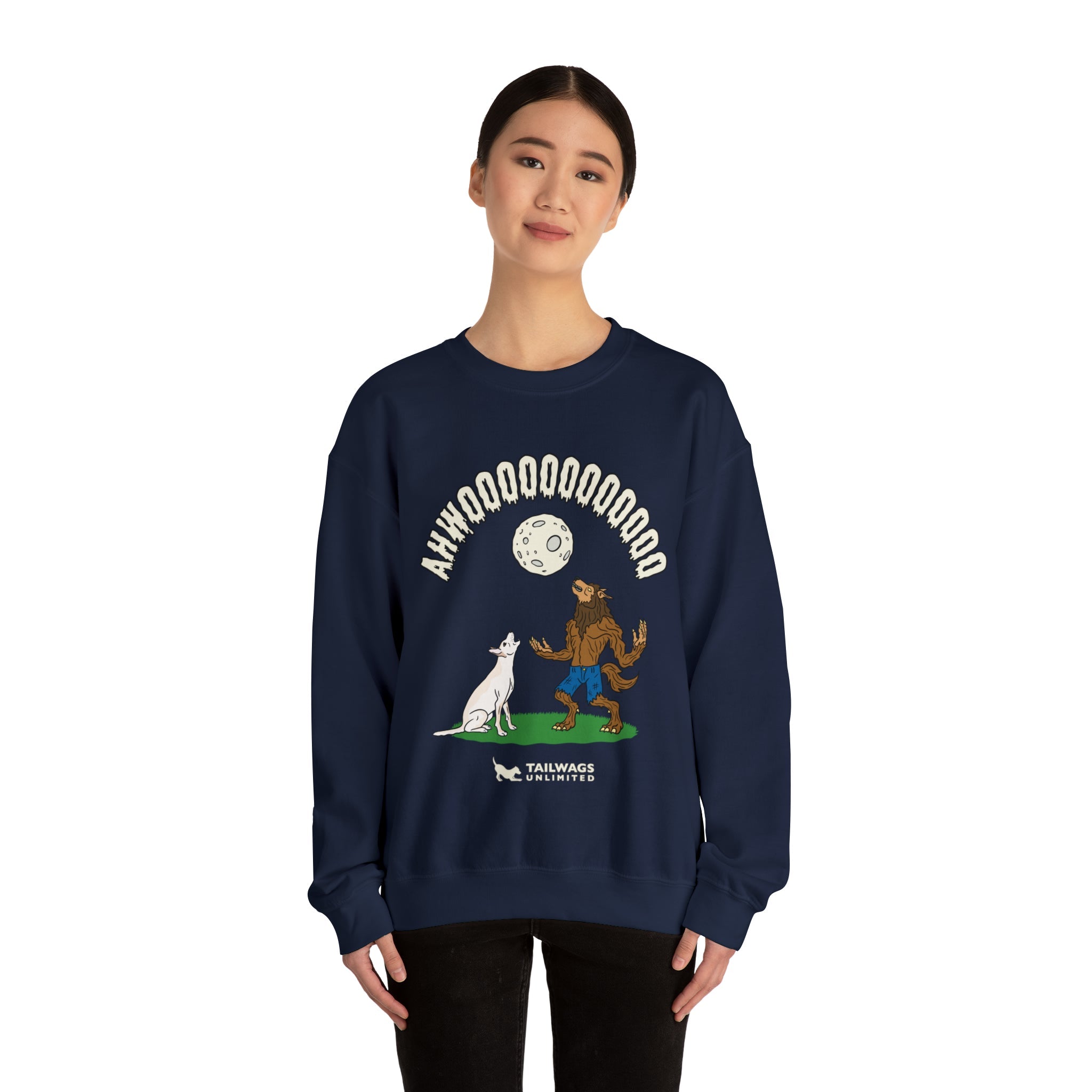 Howling at the Moon Crewneck Sweatshirt - TAILWAGS UNLIMITED