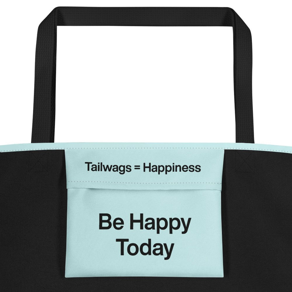 Logo Light Blue Large Tote Bag - TAILWAGS UNLIMITED