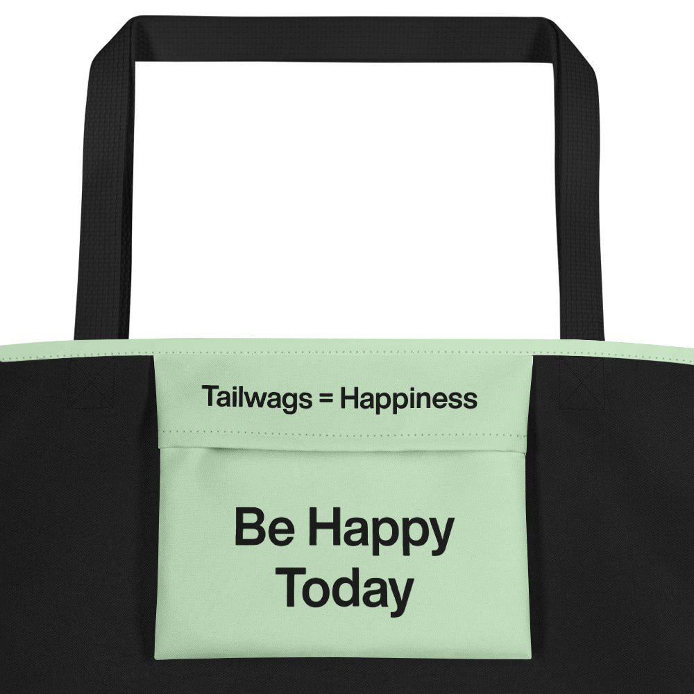 Logo Light Green Large Tote Bag - TAILWAGS UNLIMITED