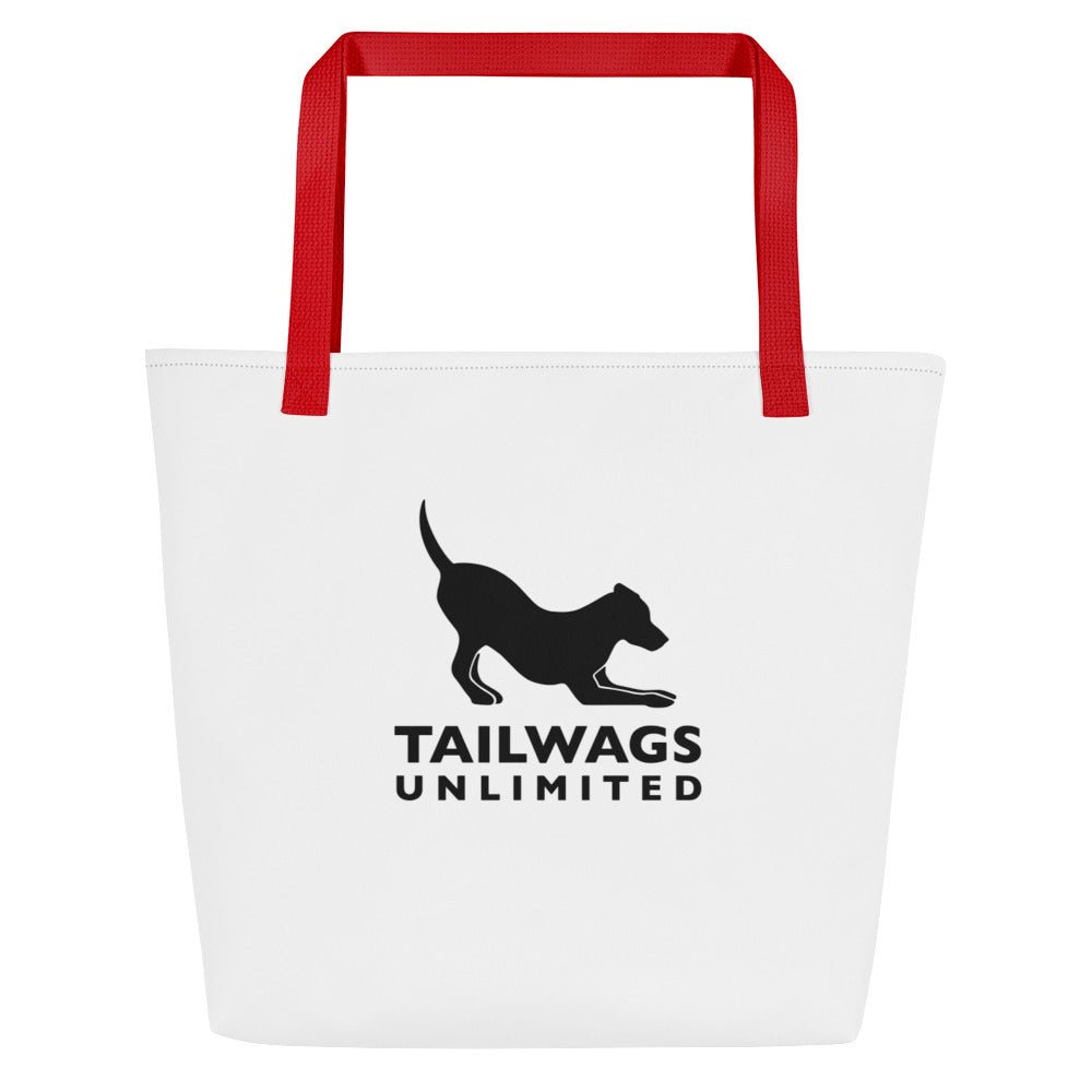 Logo White Large Tote Bag - TAILWAGS UNLIMITED