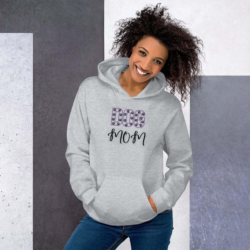Paw Print Dog Mom Hoodie - TAILWAGS UNLIMITED