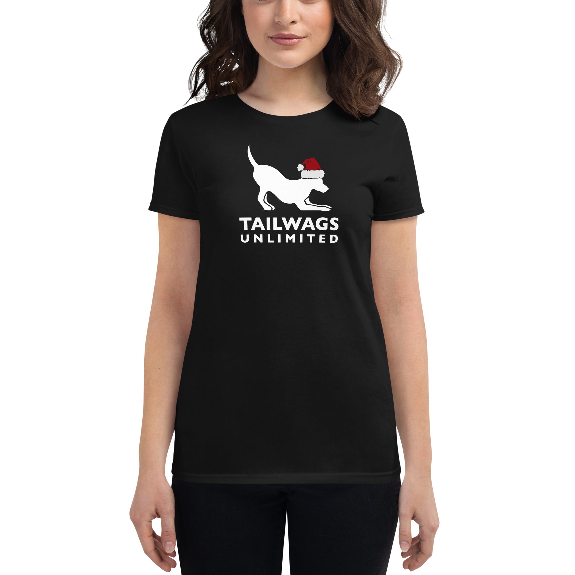 Red Santa Hat Logo Women's Fit T-Shirt - TAILWAGS UNLIMITED