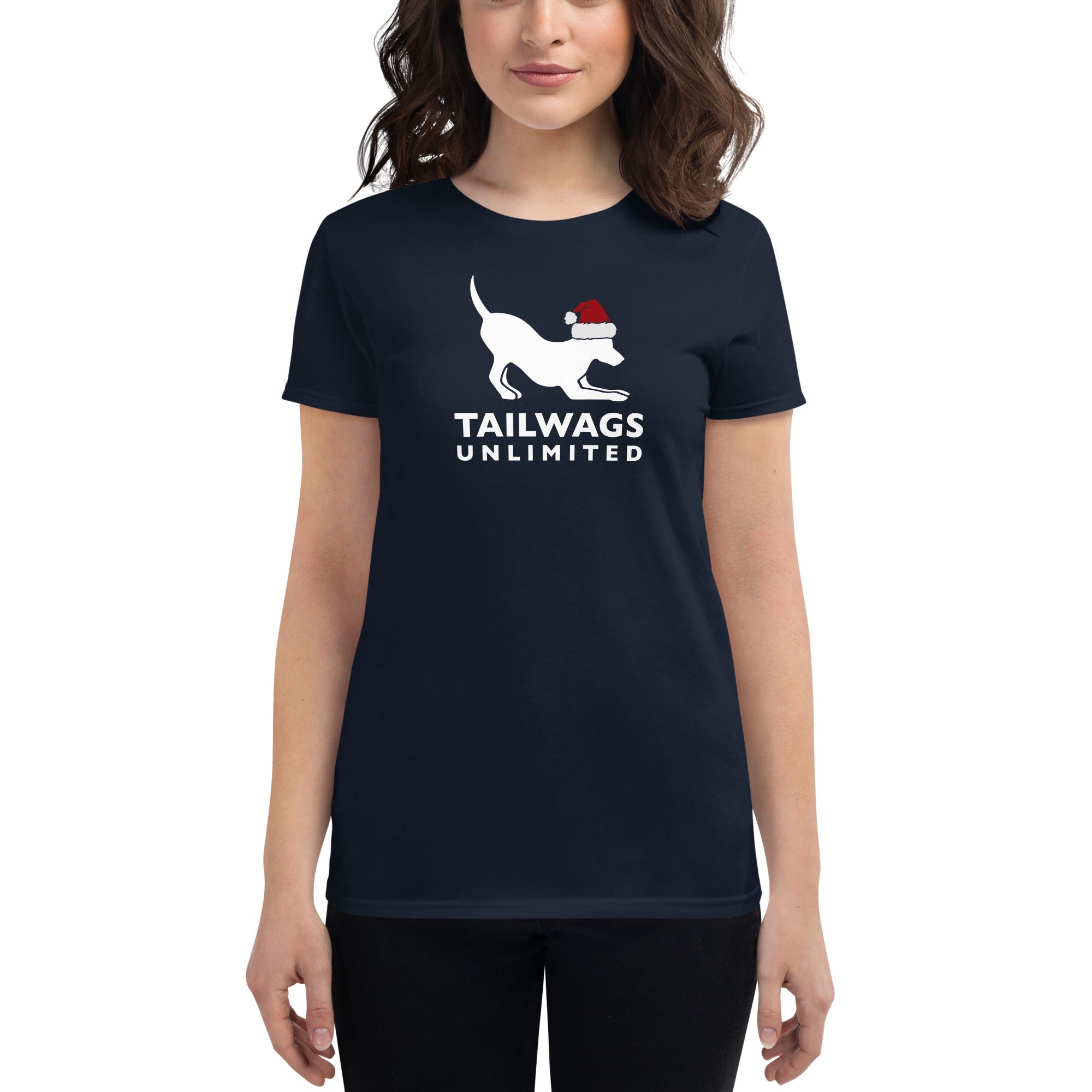 Red Santa Hat Logo Women's Fit T-Shirt - TAILWAGS UNLIMITED
