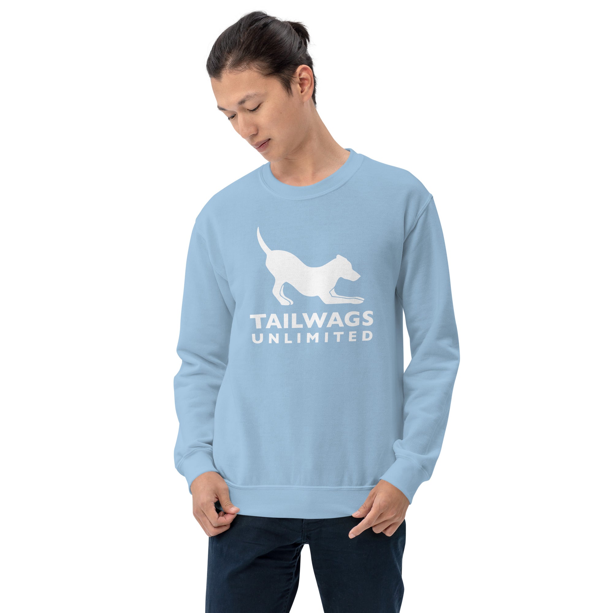 White Logo Crewneck Sweatshirt - TAILWAGS UNLIMITED