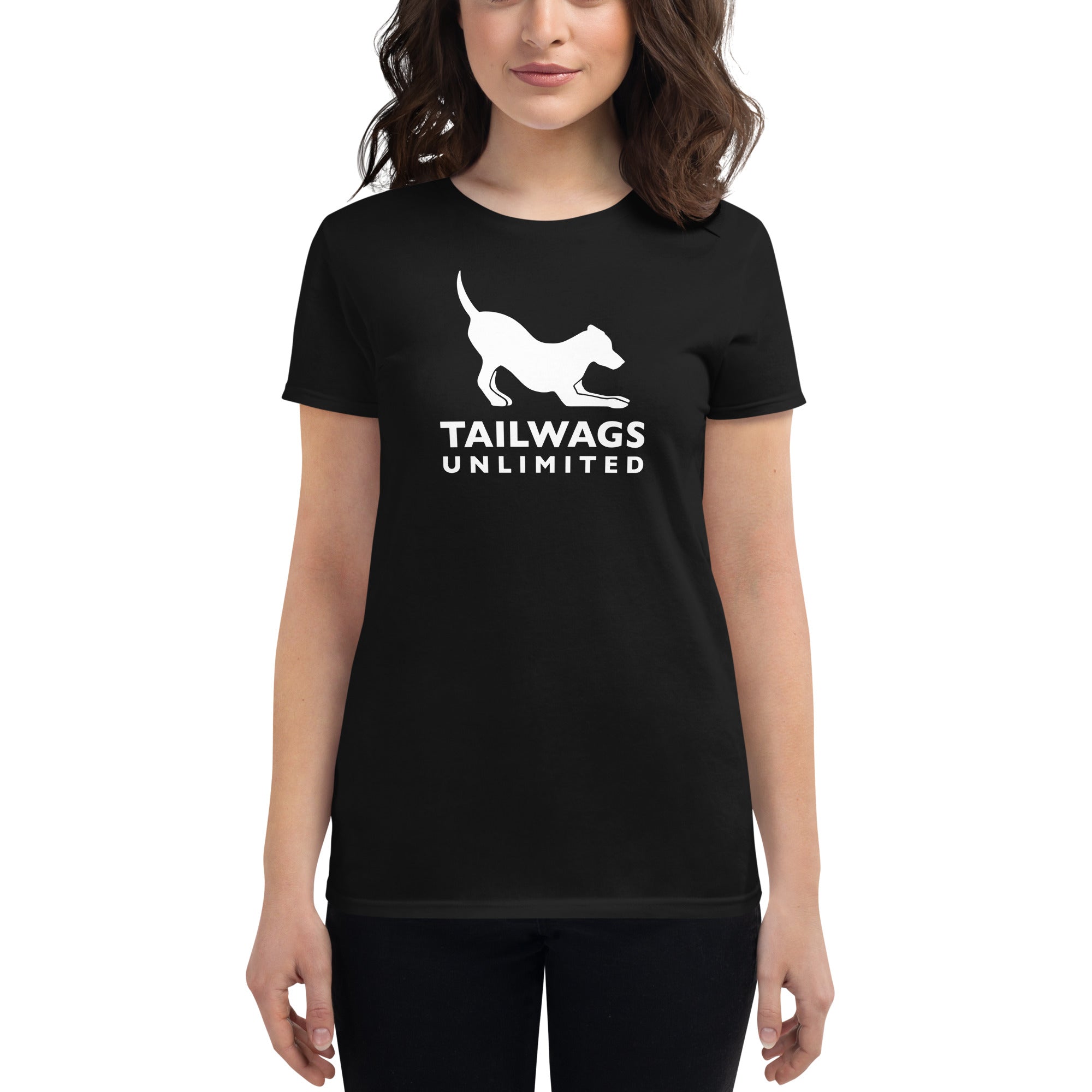 White Logo Women's Fit T-Shirt - TAILWAGS UNLIMITED