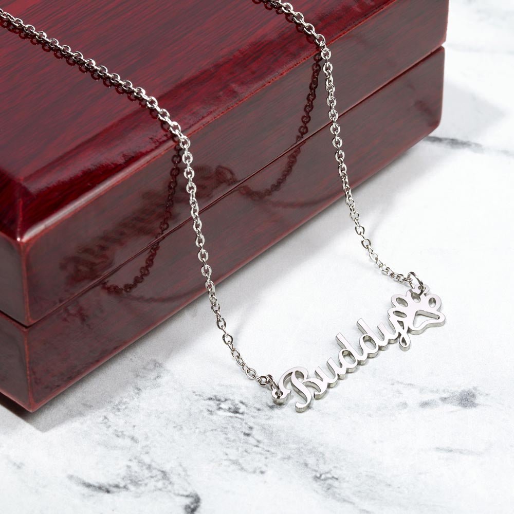 Dog Mom Custom Name Necklace - TAILWAGS UNLIMITED