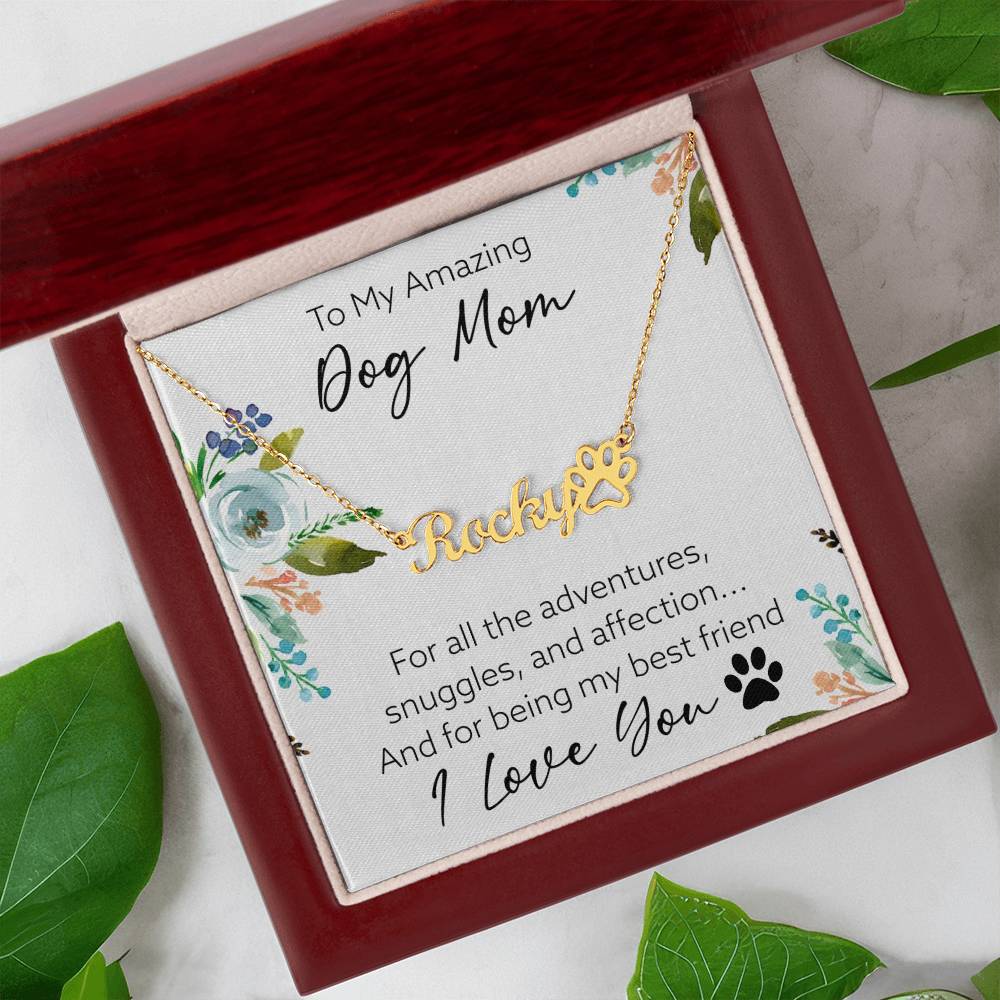 Dog Mom Custom Name Necklace - TAILWAGS UNLIMITED