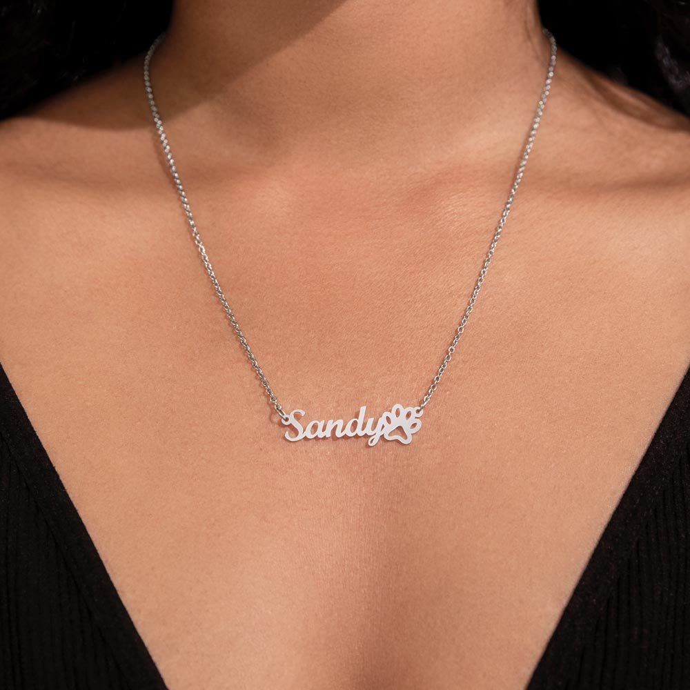 Dog Mom Custom Name Necklace - TAILWAGS UNLIMITED