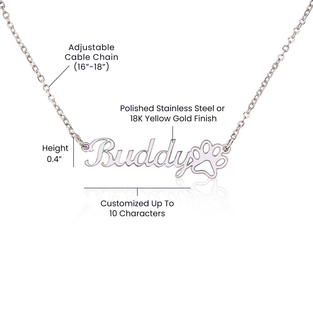 Dog Mom Custom Name Necklace - TAILWAGS UNLIMITED