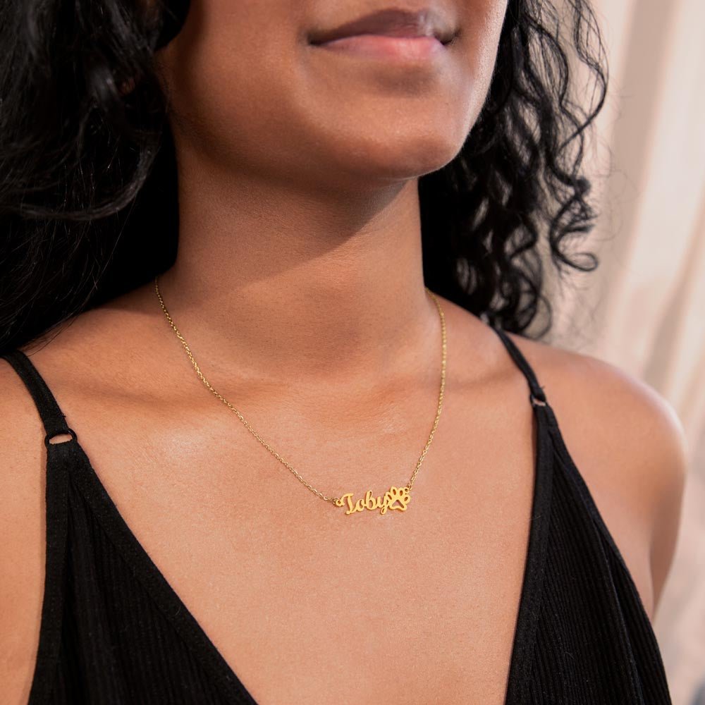 Dog Mom Custom Name Necklace - TAILWAGS UNLIMITED