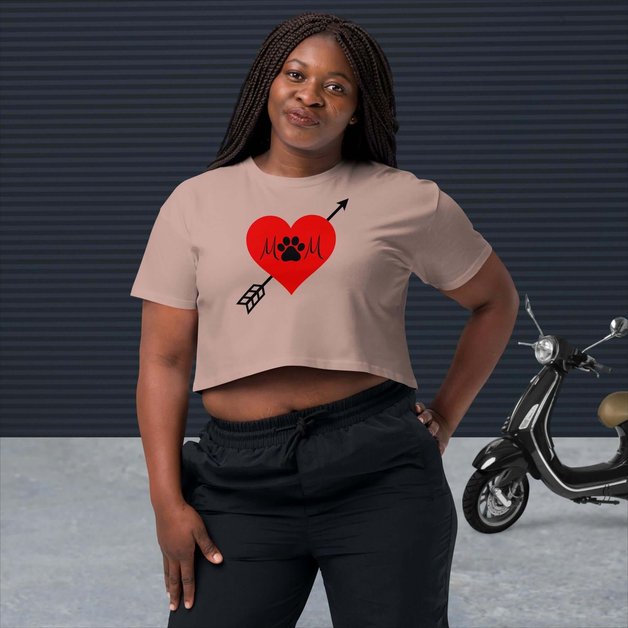 Dog Mom Heart Tattoo Crop Top - TAILWAGS UNLIMITED