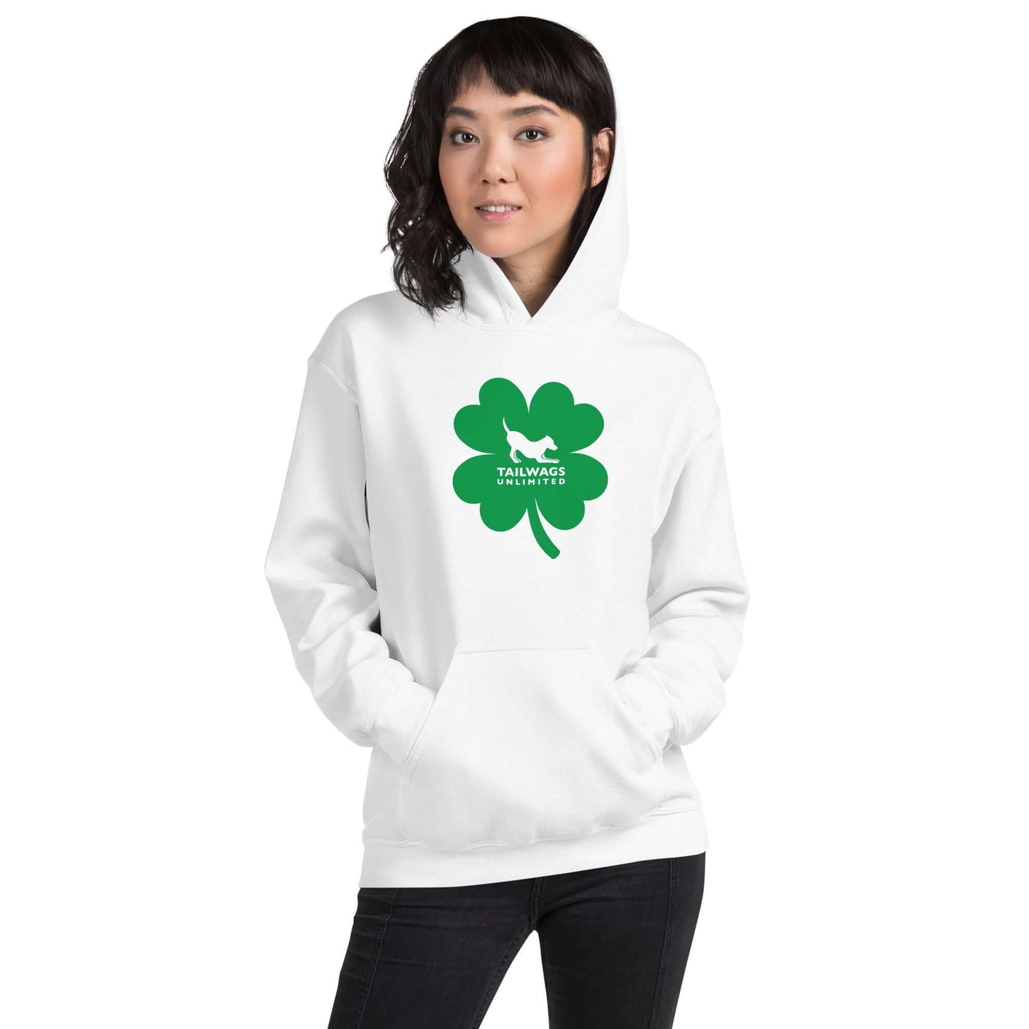 Green Four Leaf Clover Logo Hoodie - TAILWAGS UNLIMITED