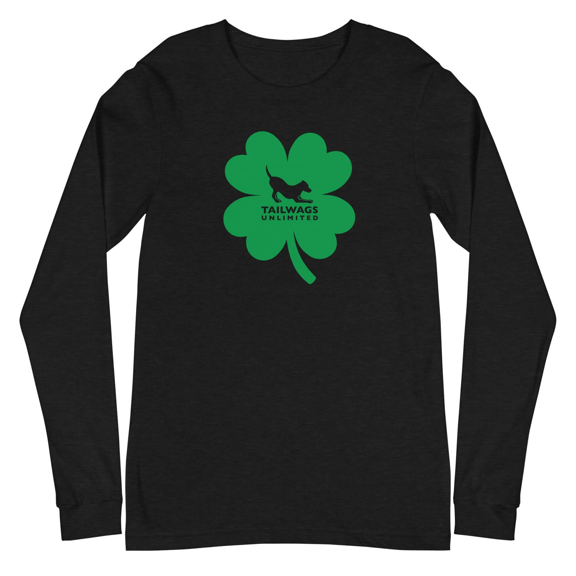 Green Four Leaf Clover Logo Long Sleeve Tee - TAILWAGS UNLIMITED