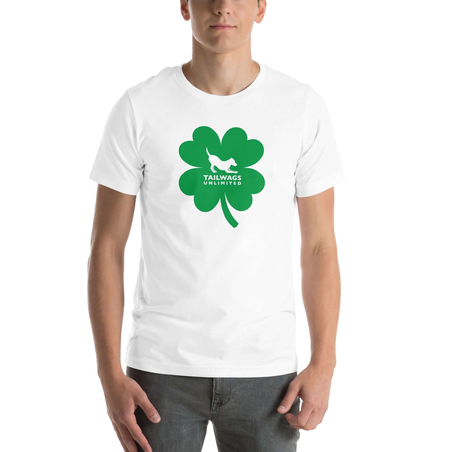 Green Four Leaf Clover Logo T-Shirt - TAILWAGS UNLIMITED