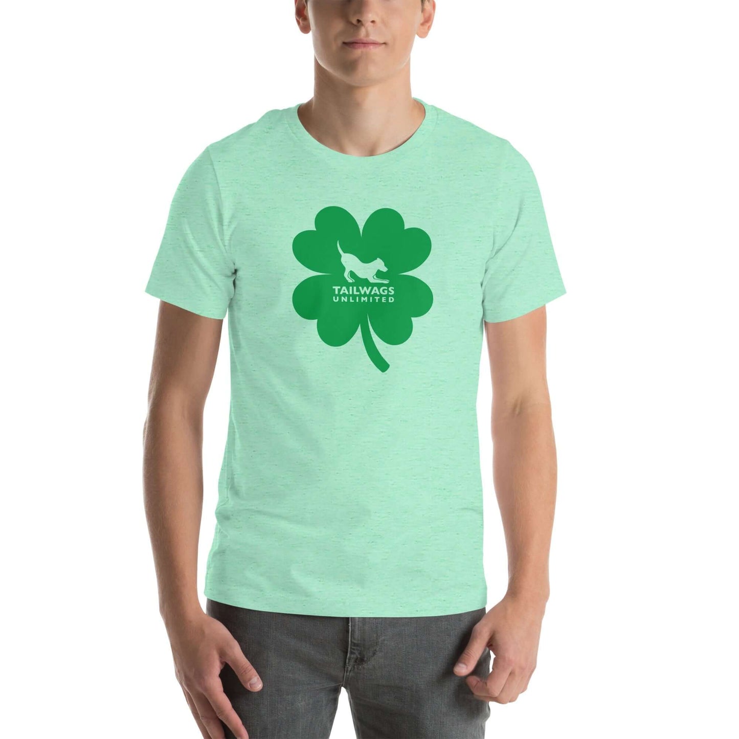 Green Four Leaf Clover Logo T-Shirt - TAILWAGS UNLIMITED