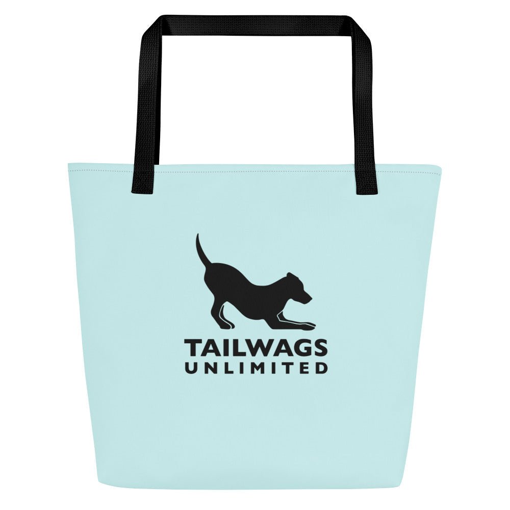 Logo Light Blue Large Tote Bag - TAILWAGS UNLIMITED