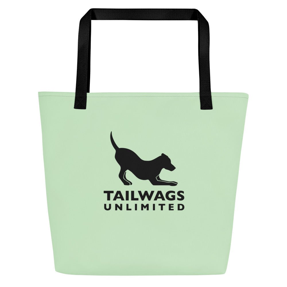 Logo Light Green Large Tote Bag - TAILWAGS UNLIMITED