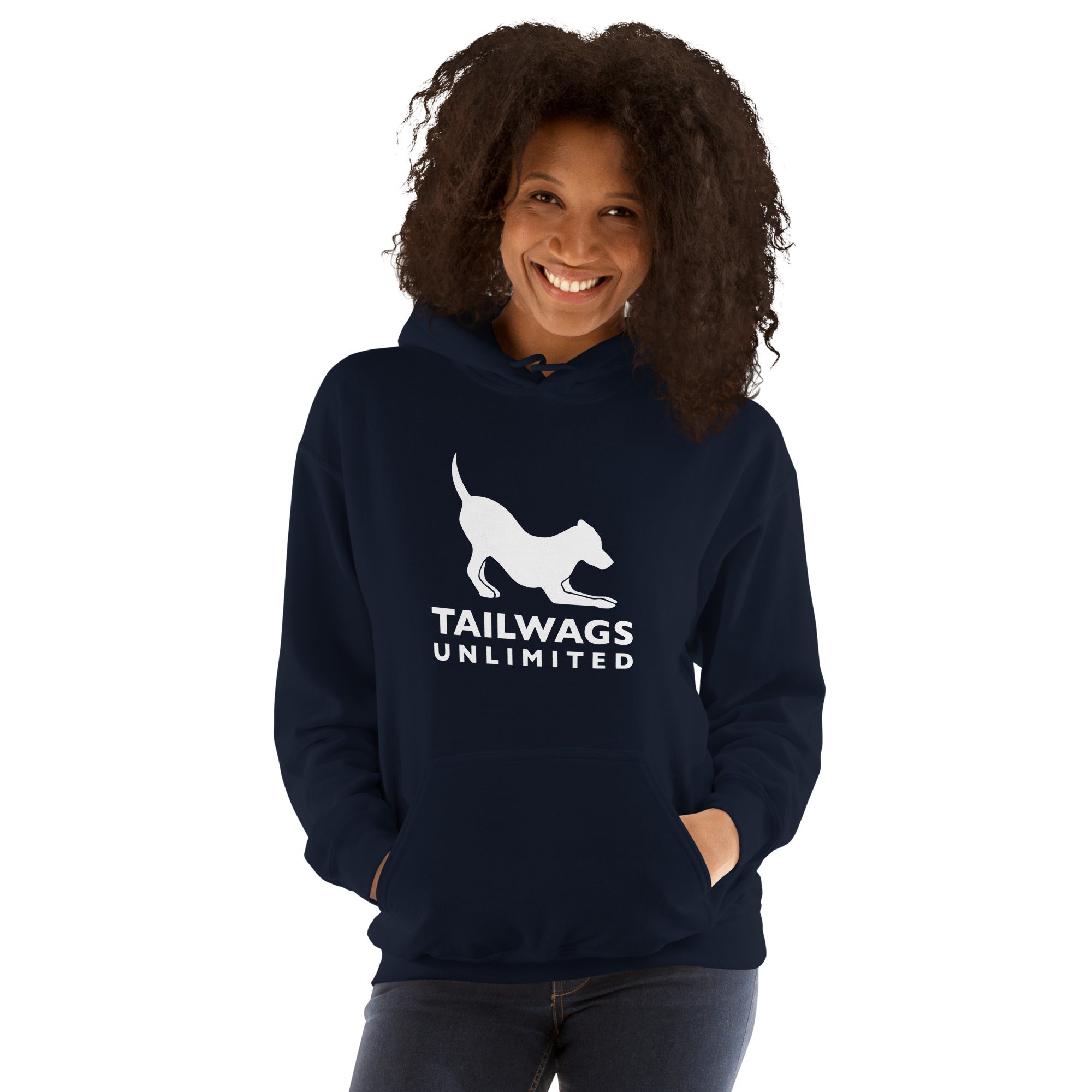 White Logo Hoodie - TAILWAGS UNLIMITED